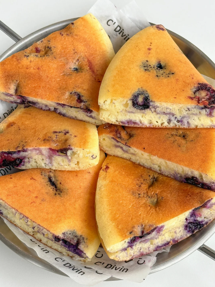 For a school-age kid, this is the breakfast — three wasn't enough. Soft, juicy, and you just stir it together
