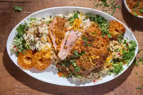 Roast lamb paired with ClemenGold romesco