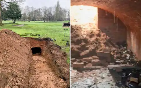 A golf course sinkhole reveals a 19th-century wine cellar