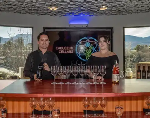 Caduceus Cellars' Ventura Room offers estate wines and farm-driven pairings
